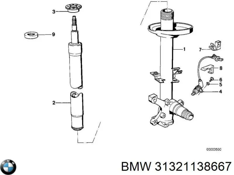 Амортизатор передний BMW 31321138667