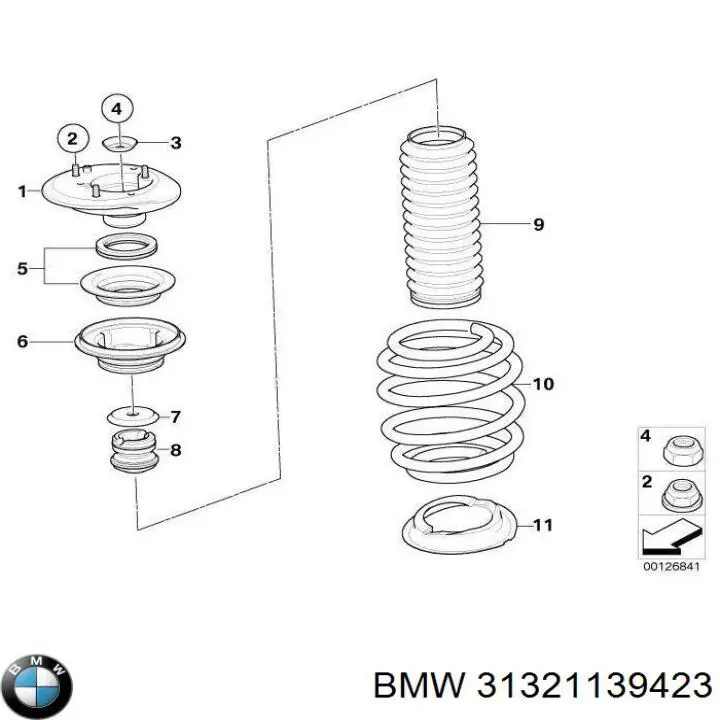 Подшипник опорный амортизатора переднего на BMW 7 (E32) купить.