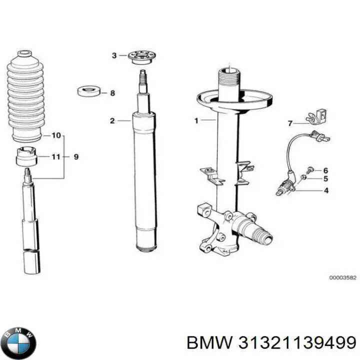 Амортизатор передний 31321139499 BMW