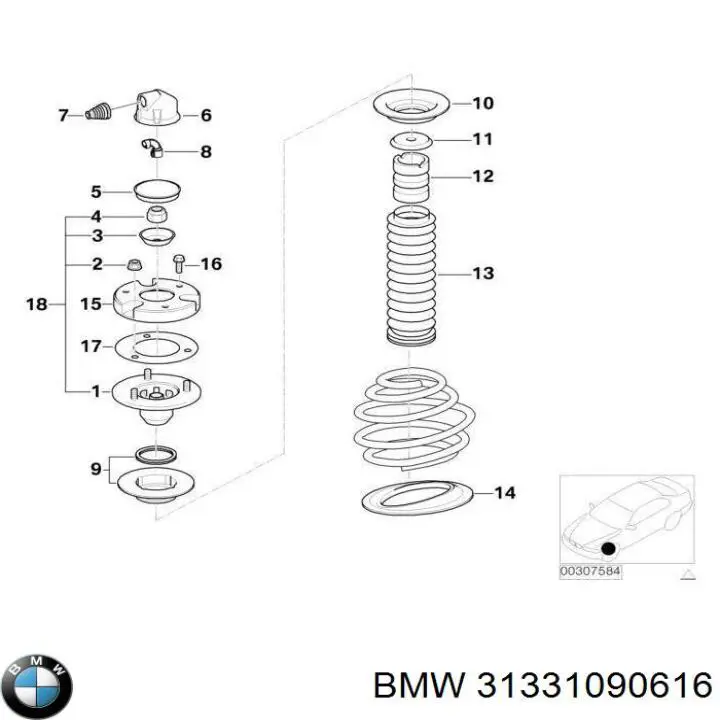 Крышка опоры амортизатора переднего на BMW 7 (E38) купить.