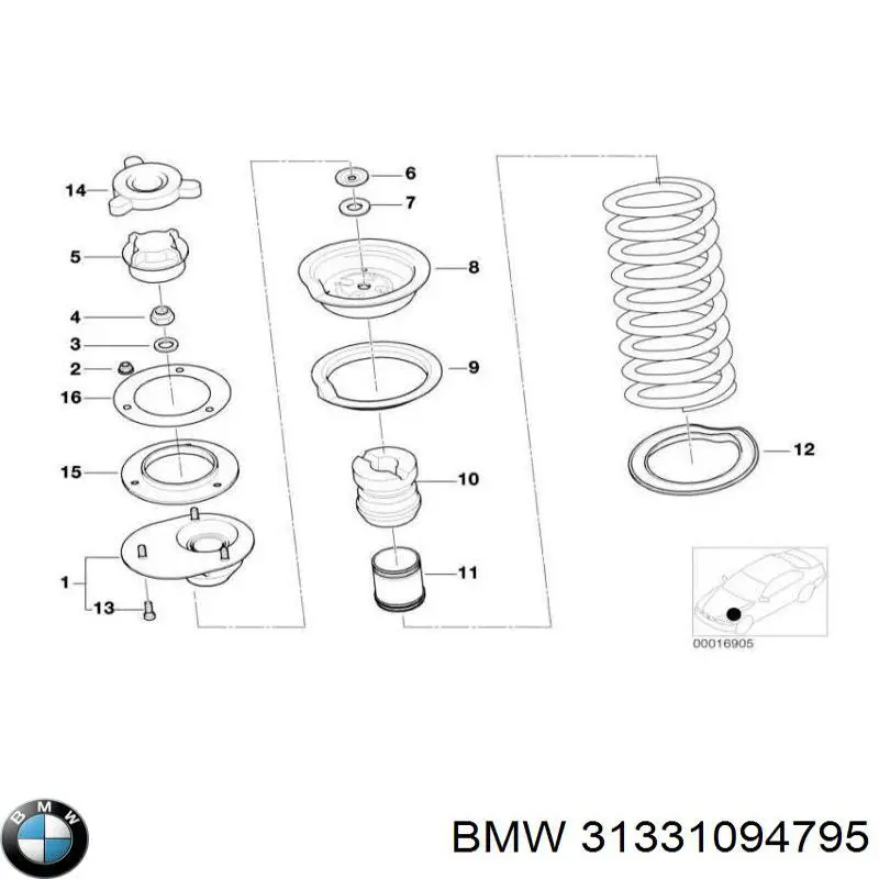 Купить 31331094795 BMW Проставка передней нижней пружины