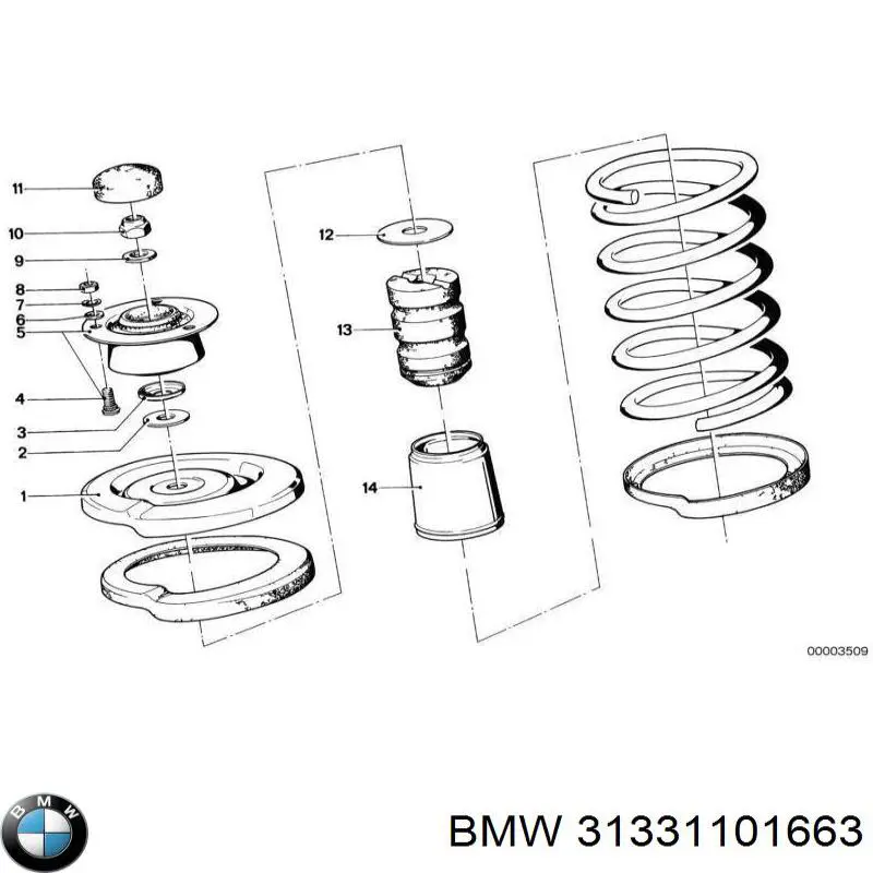 Опора стойки амортизатора переднего BMW 1101663 цена, от 19.00 USD