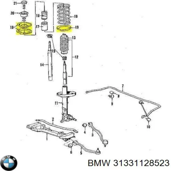 Проставка (резиновое кольцо) пружины передней верхняя на BMW 3 (E30) купить.