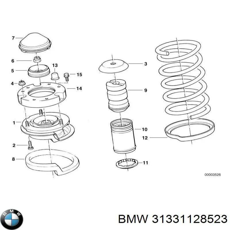 Проставка (резиновое кольцо) пружины передней верхняя BMW 31331128523 цена, от 8.47 USD
