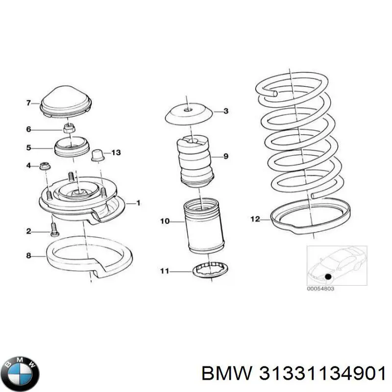 Подшипник опорный амортизатора переднего на BMW 8 (E31) купить.