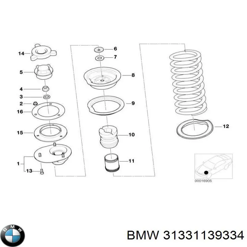 Купить 31331139334 BMW Опорный подшипник амортизатора