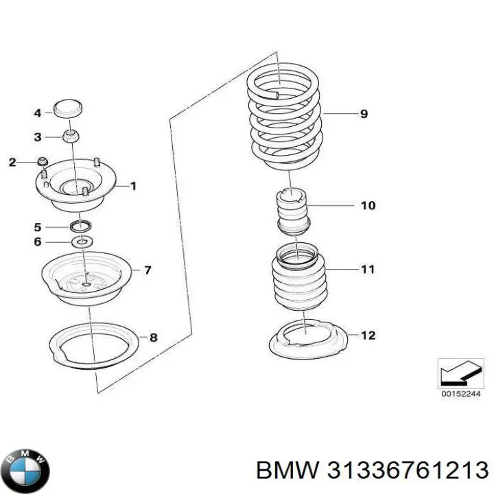 31336761213 BMW пружина передняя