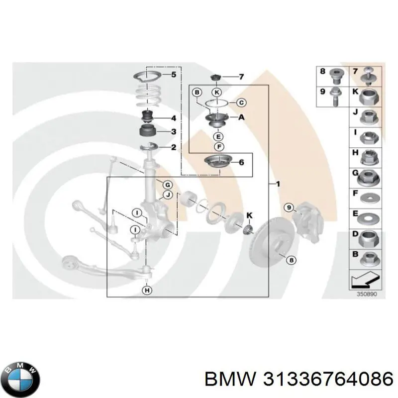 Буфер (отбойник) амортизатора переднего 31336764086 BMW