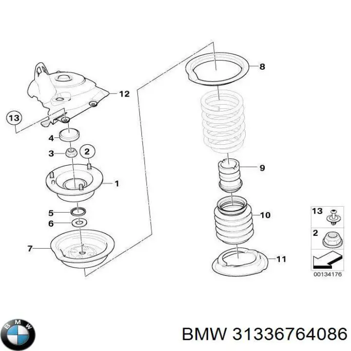 Отбойник амортизатора переднего BMW 31336764086