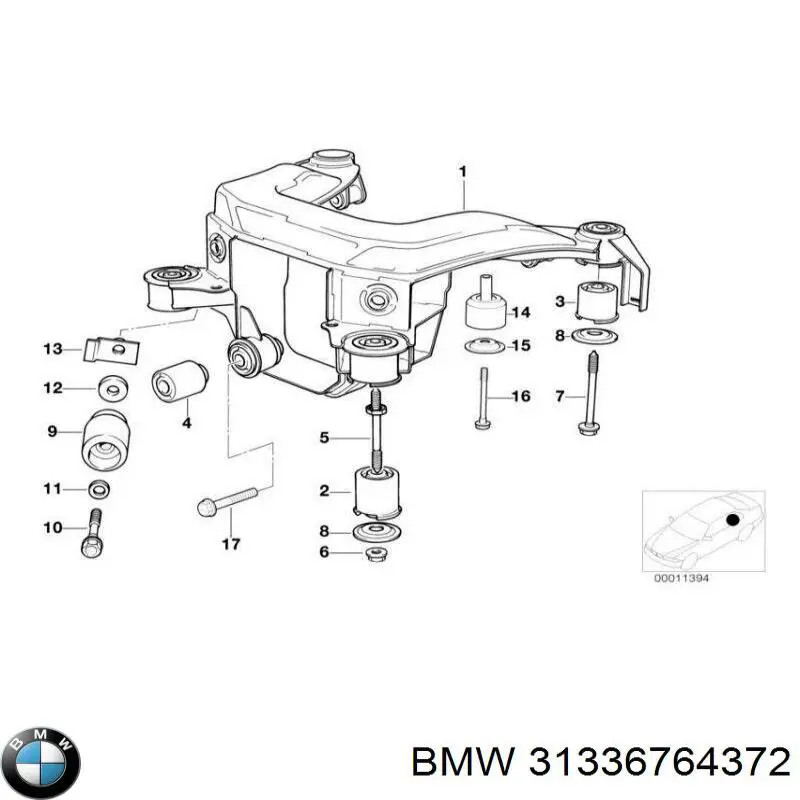 31336764372 BMW Проставка (резиновое кольцо) пружины передней нижняя