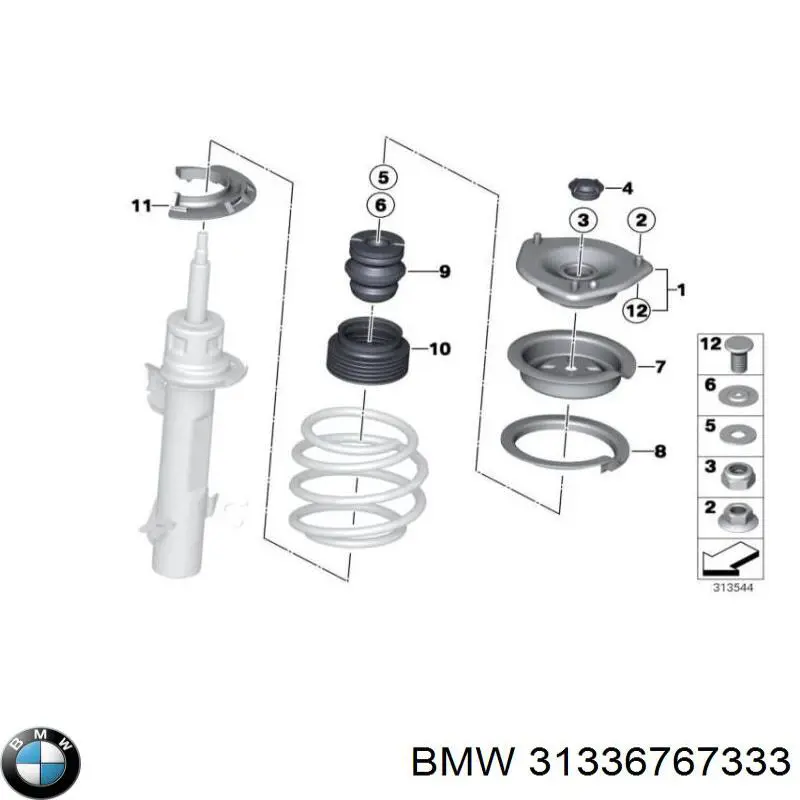 31336767333 BMW pára-choque (grade de proteção de amortecedor dianteiro)
