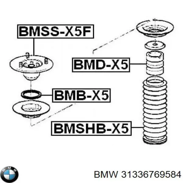 Купить 31336769584 BMW Опора переднего амортизатора