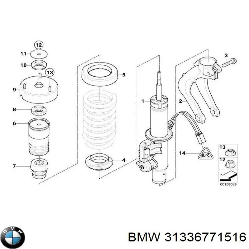 Буфер (отбойник) амортизатора переднего 31336771516 BMW