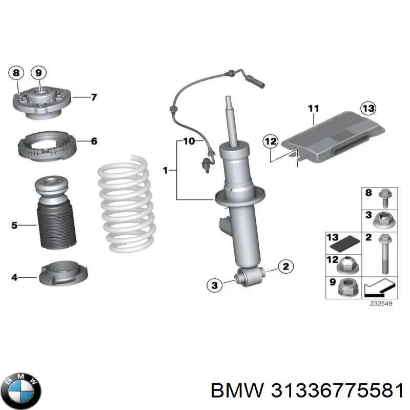 31336775581 BMW Резиновое кольцо передней пружины