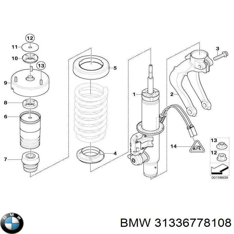 Опора амортизатора заднего 31336778108 BMW