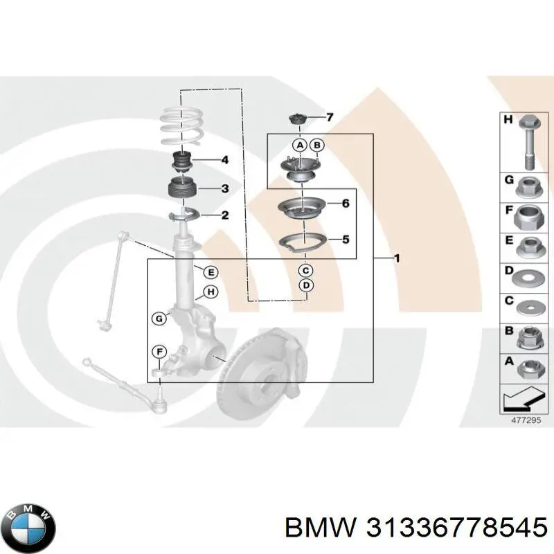 Буфер (отбойник) амортизатора переднего 31336778545 BMW