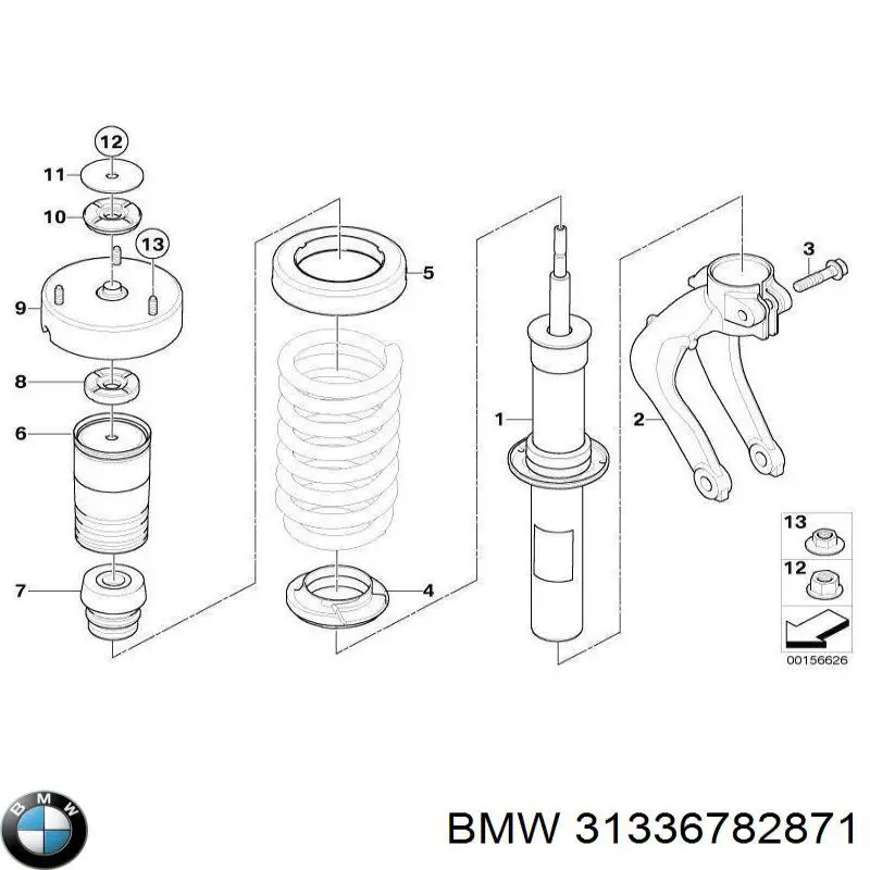 Буфер-отбойник амортизатора переднего BMW 31336782871 цена, от 43.13 USD