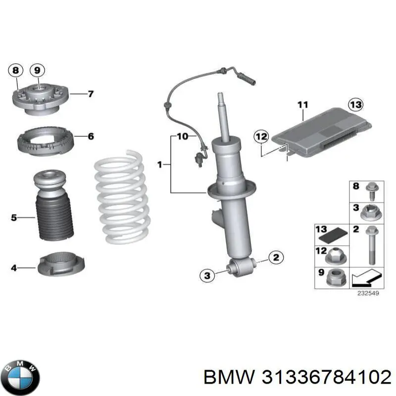 Буфер-отбойник амортизатора переднего + пыльник BMW 31336784102 цена, от 39.52 USD