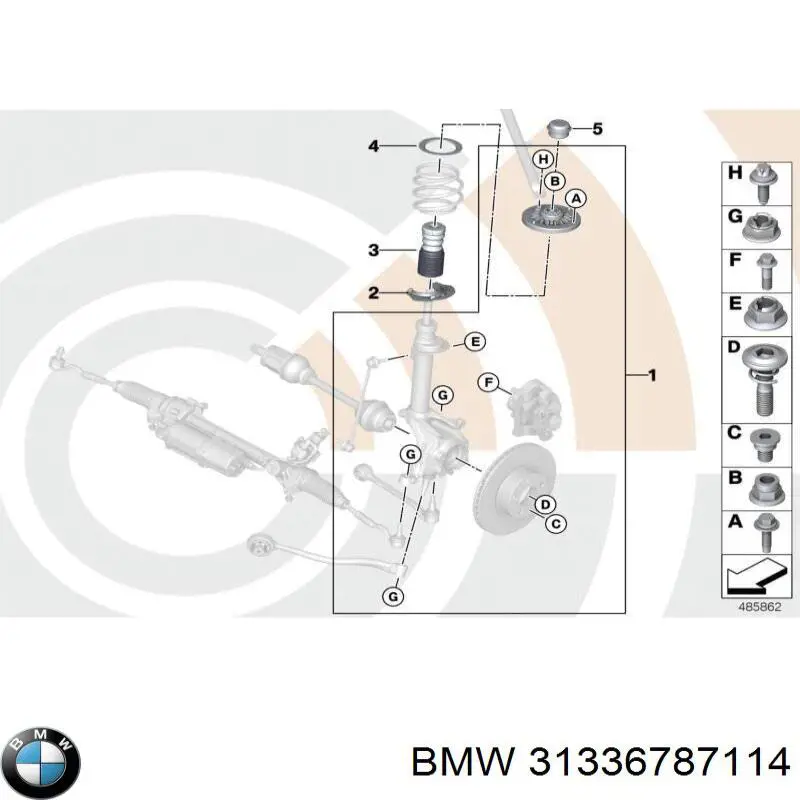 Купить 31336787114 BMW Проставка передней нижней пружины