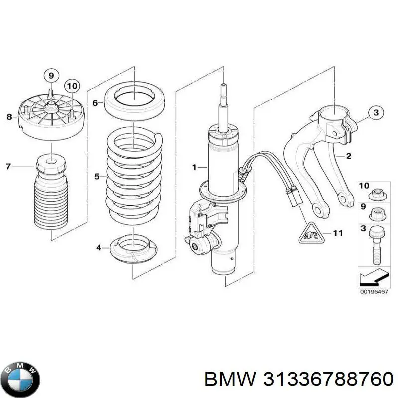Буфер-отбойник амортизатора переднего BMW 31336788760 цена, от 37.99 USD