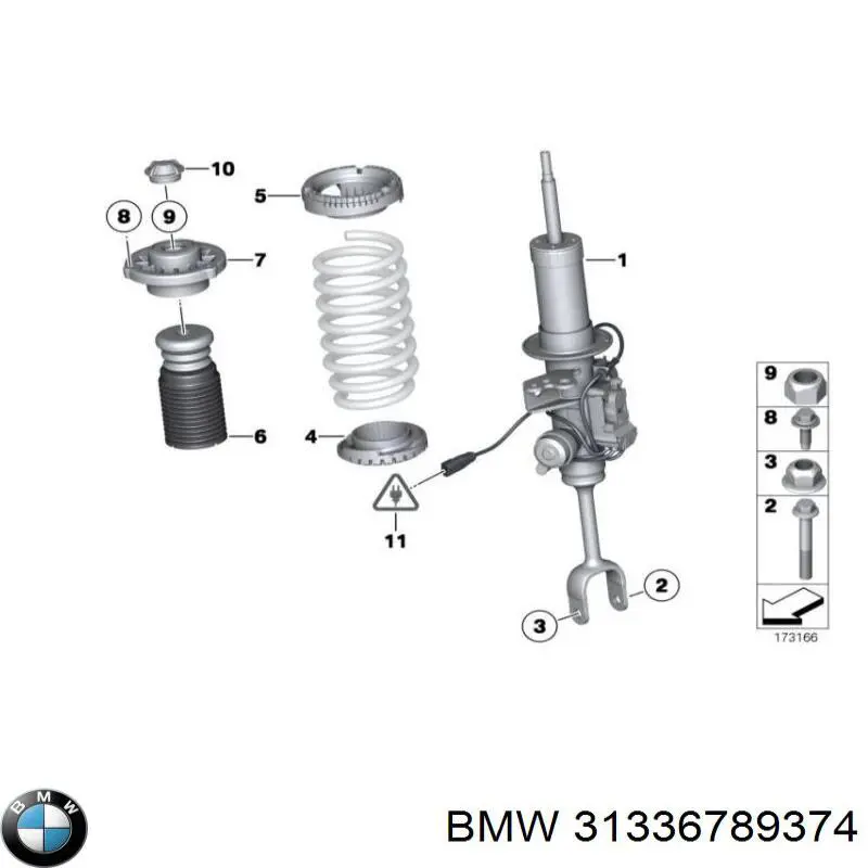 Буфер-відбійник амортизатора переднього + пильовик 31336789374 BMW