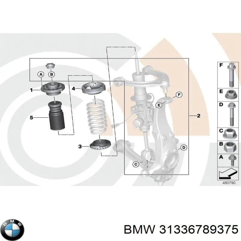 Буфер (отбойник) амортизатора переднего BMW 31336789375