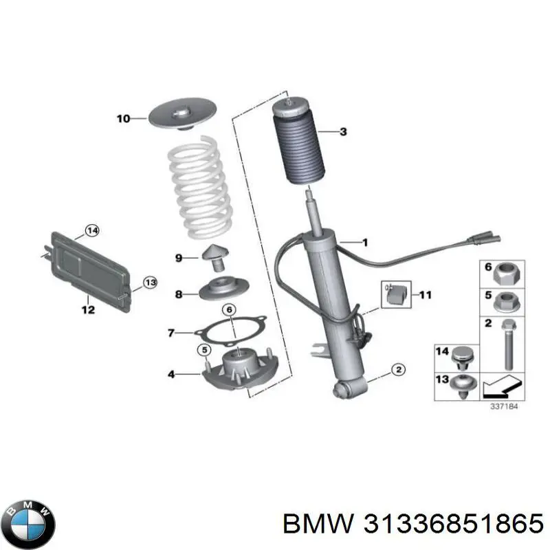 31336851865 BMW pára-choque (grade de proteção de amortecedor traseiro + bota de proteção)