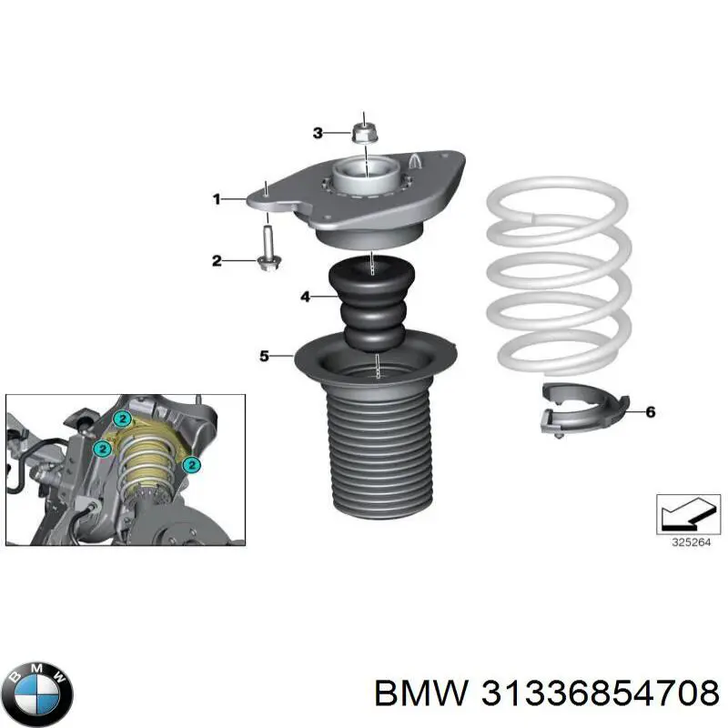 31336854708 BMW pára-choque (grade de proteção de amortecedor dianteiro)