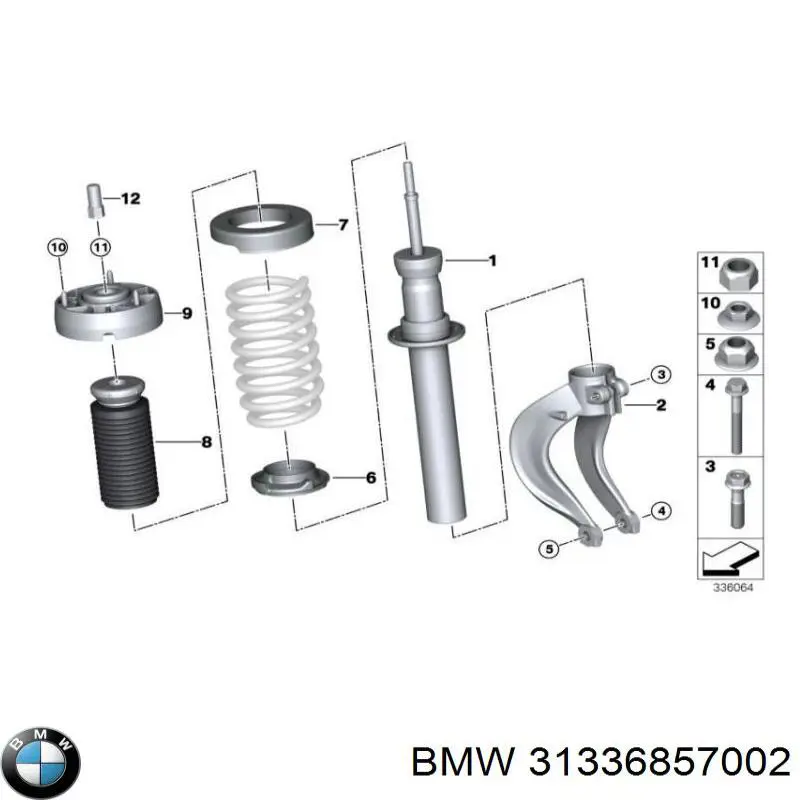 31336857002 BMW espaçador (anel de borracha da mola traseira inferior)