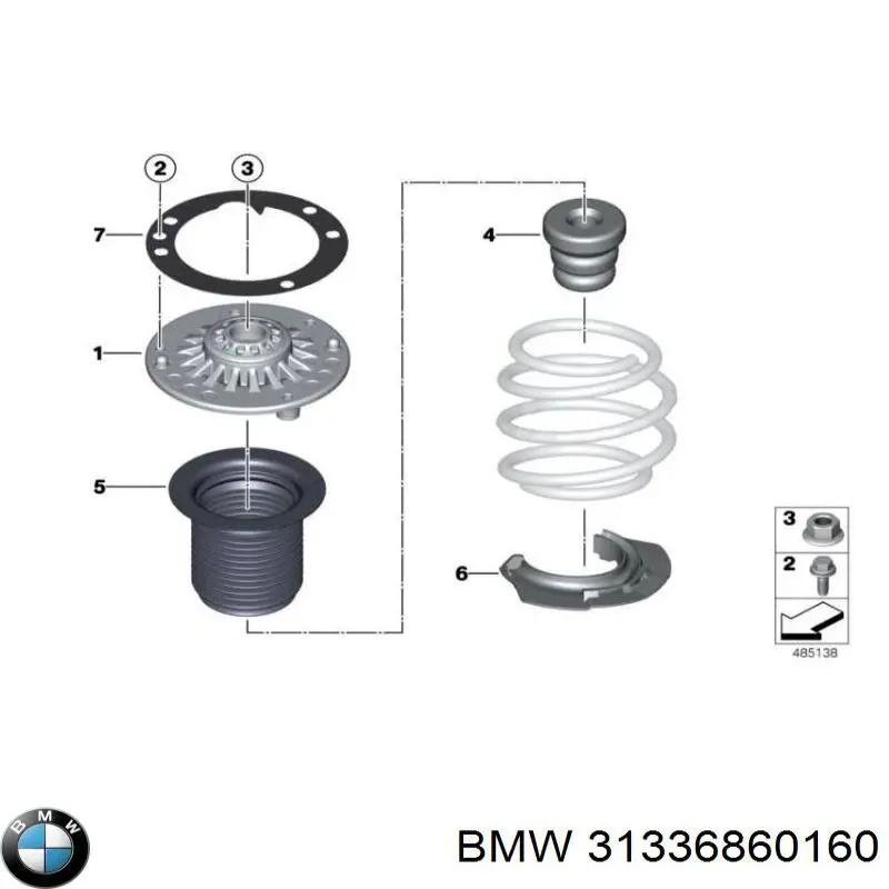 31336860160 BMW pára-choque (grade de proteção de amortecedor dianteiro + bota de proteção)