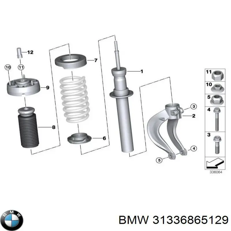 Буфер-отбойник амортизатора переднего + пыльник BMW 31336865129 цена, от 36.11 USD