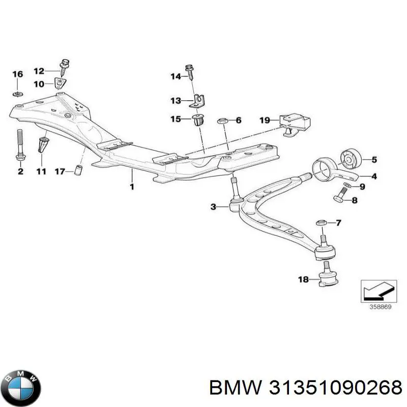 Втулка стойки стабилизатора BMW 31351090268