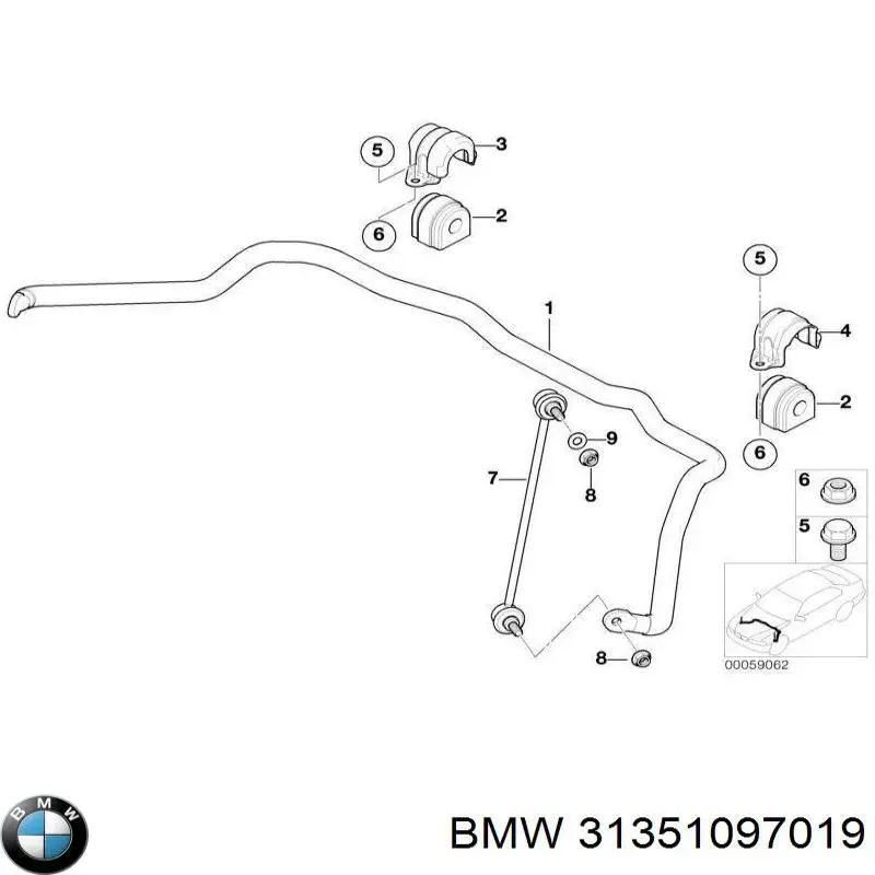 Задний стабилизатор Бмв Х5 E53 (BMW X5)