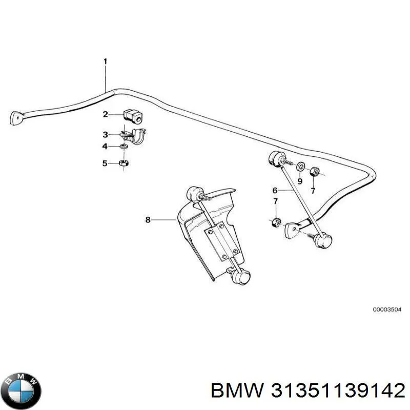 Стойка стабилизатора переднего правая на BMW 7 (E32) купить.