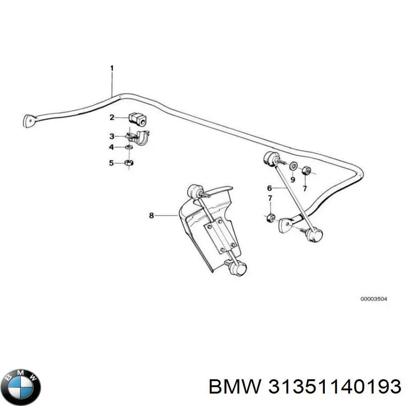 Втулка переднего стабилизатора BMW 31351140193 цена, от 4.51 USD