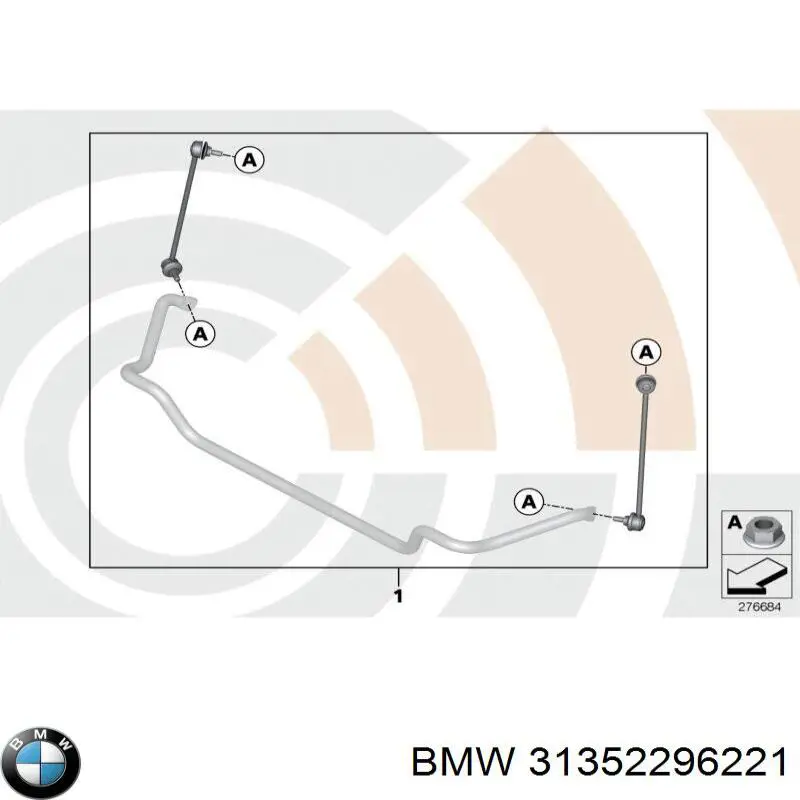 Стойка стабилизатора переднего BMW 31352296221