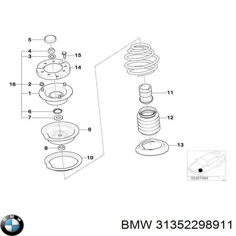 31352298911 BMW опора амортизатора переднего