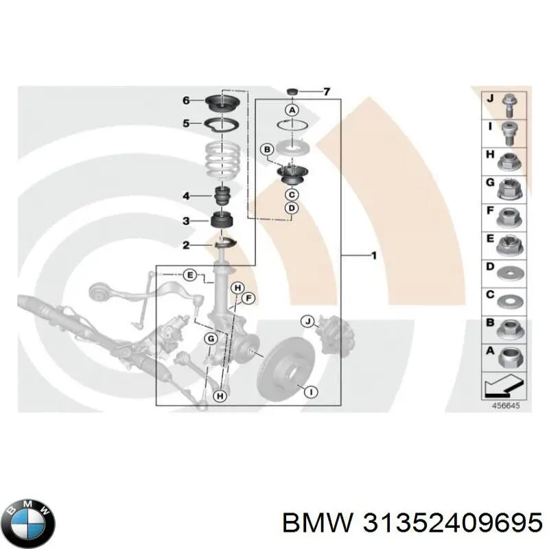31352409695 BMW Подушка амортизатора переднего