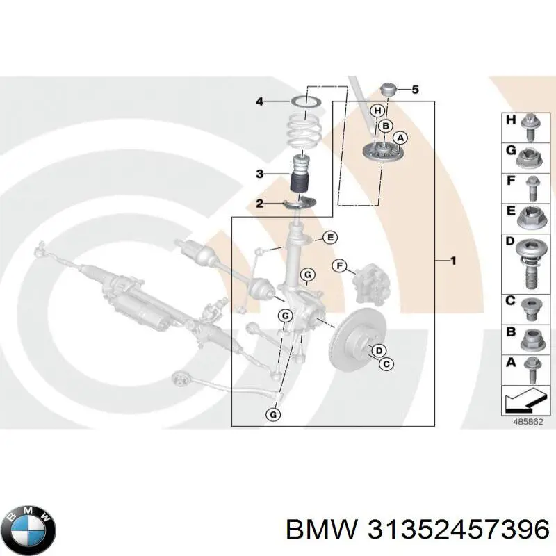 31352457396 BMW Подушка амортизатора переднего
