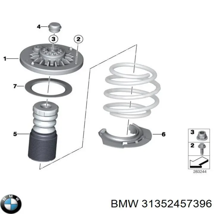 Опора стойки амортизатора переднего BMW 31352457396 цена, от 185.83 USD