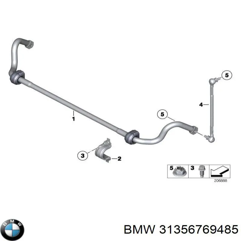 Передний стабилизатор Бмв Х1 E84 (BMW X1)