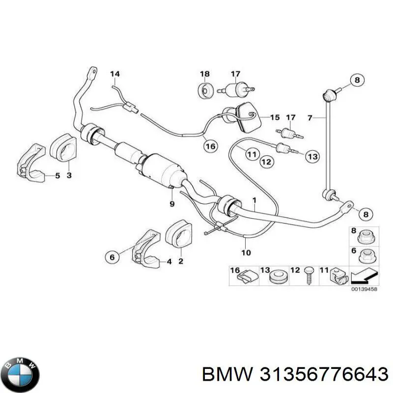 Купить 31356776643 BMW Стабилизатор передний
