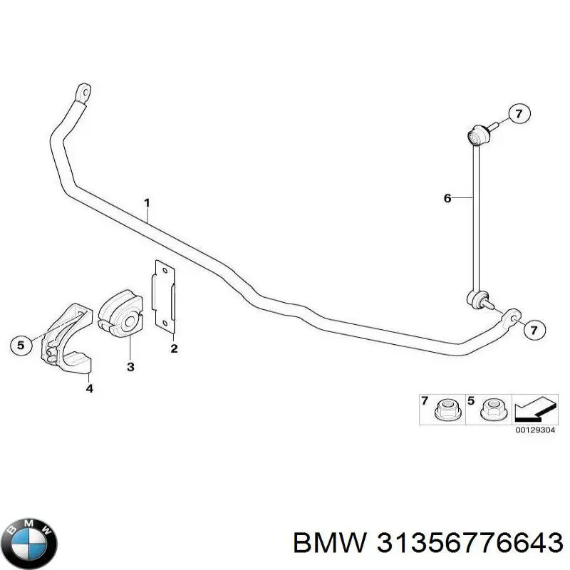 Стабилизатор поперечной устойчивости передний BMW 31356776643 цена, от 294.89 USD