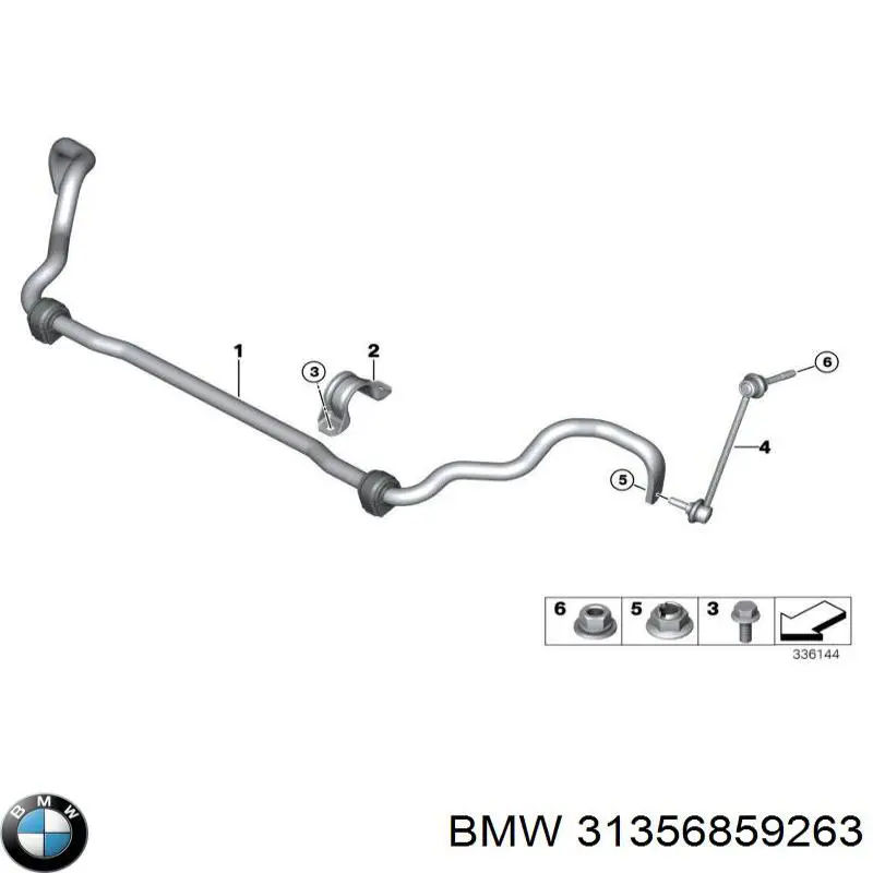 Хомут крепления втулки стабилизатора переднего BMW 31356771927 цена, от 10.16 USD