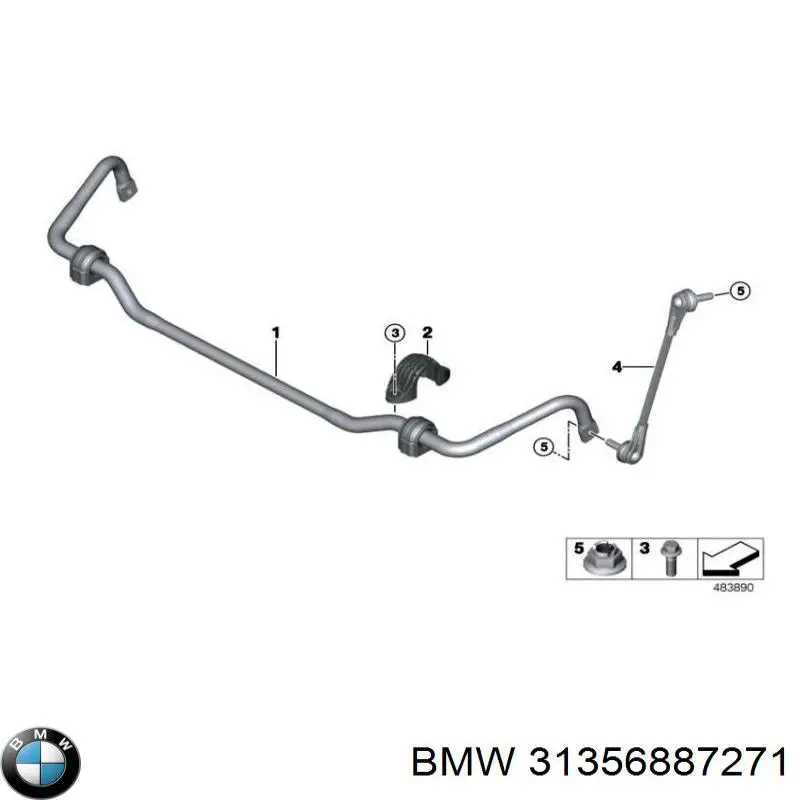 Стойка стабилизатора переднего левая на BMW X4 (G02, F98) купить.