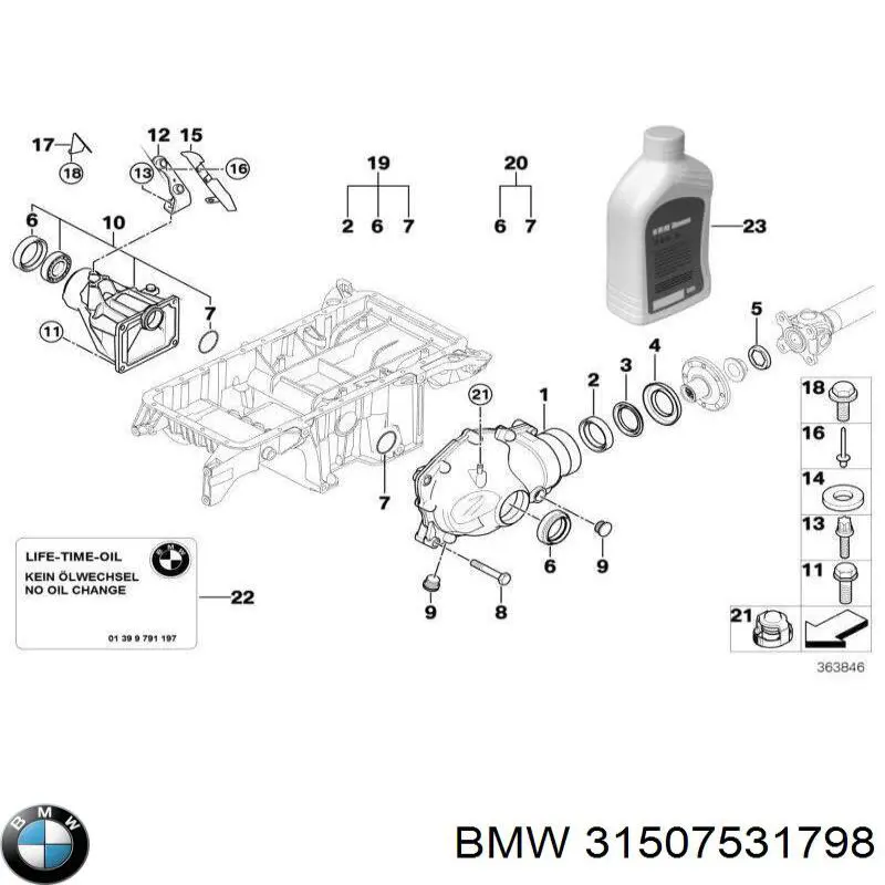 31507531798 BMW Редуктор колесный моста переднего