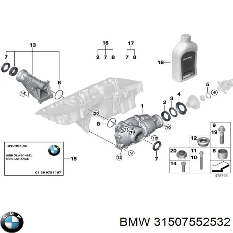 Передний редуктор / мост BMW 31507603004 цена, от 221.72 USD