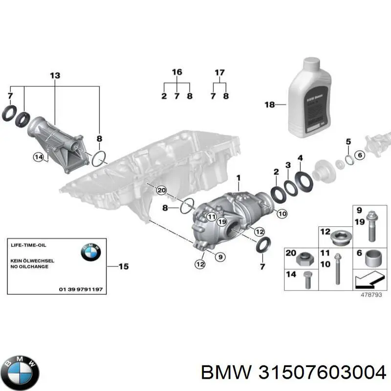 31507603004 BMW Редуктор колесный моста переднего