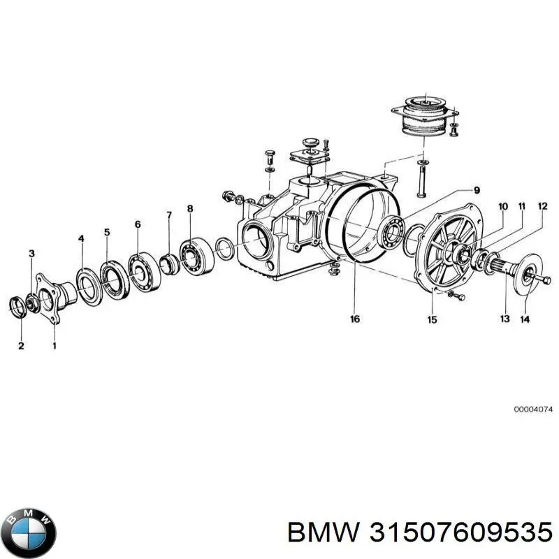 Сальник хвостовика редуктора заднього моста 31507609535 BMW