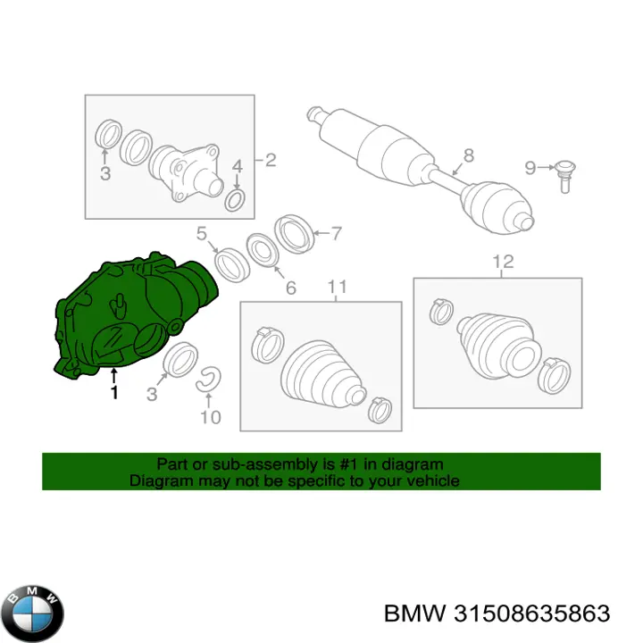 Купить 31508635863 BMW Передний редуктор